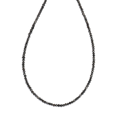 Black Diamond 1.8mm Hand Faceted Rondelles Bead Strand