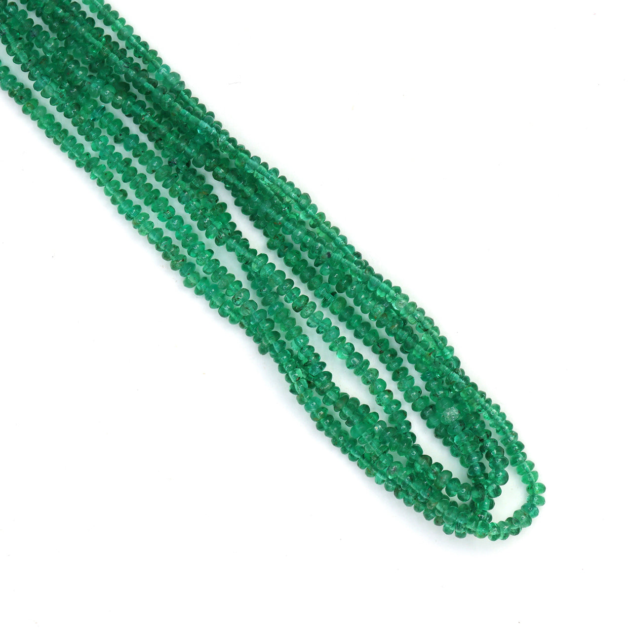 Green Emerald 2mm - 2.5mm Smooth Rondelles Bead Strand