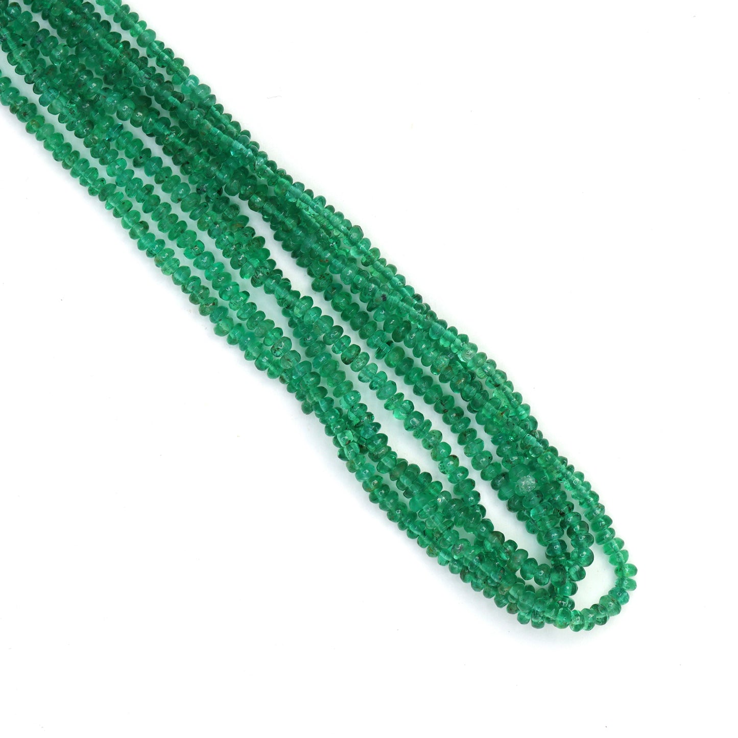 Green Emerald 2mm - 2.5mm Smooth Rondelles Bead Strand