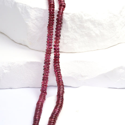 Rhodolite Garnet 3.5mm Smooth Rondelles