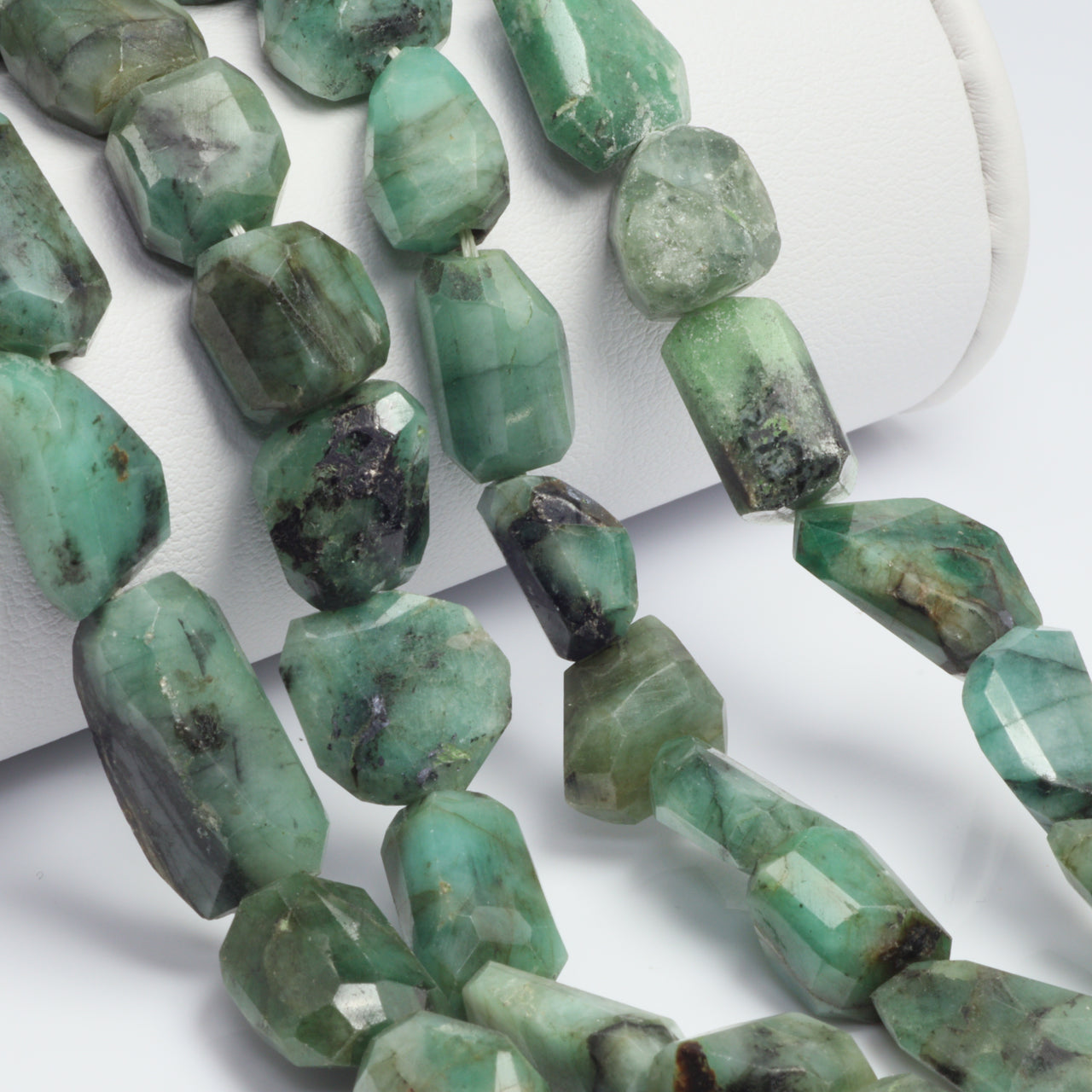 Sakoda Emerald 14x10mm Faceted Nuggets