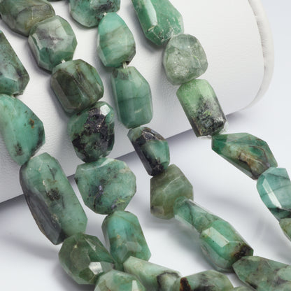 Sakoda Emerald 14x10mm Faceted Nuggets