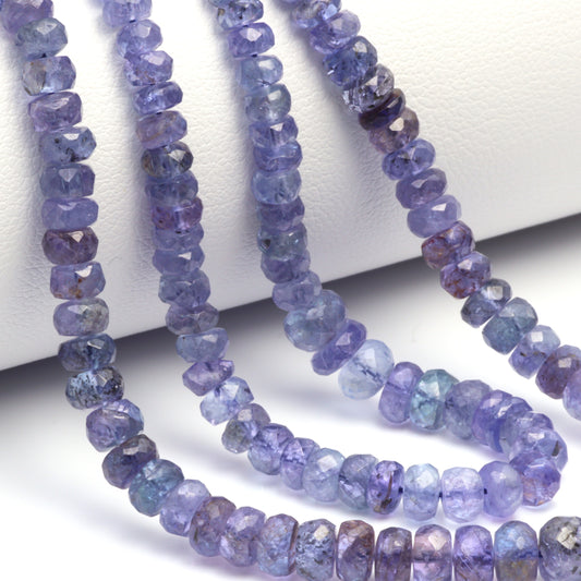 Blue Tanzanite 3mm Faceted Rondelles