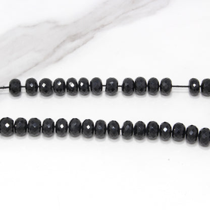 Black Spinel 10mm Faceted Rondelles