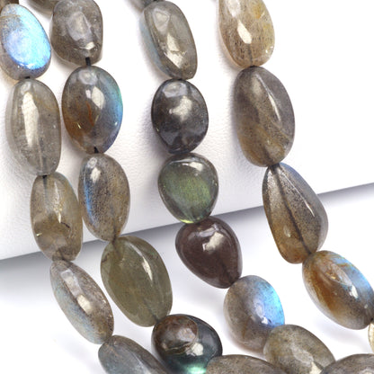 AA Blue Labradorite 10x7mm - 15x12mm Smooth Nuggets Bead Strand
