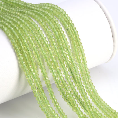 Green Peridot 2.5mm Faceted Rondelles Bead Strand