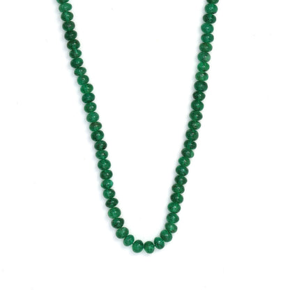 Green Emerald 3mm -  3.5mm Smooth Rondelles Bead Strand