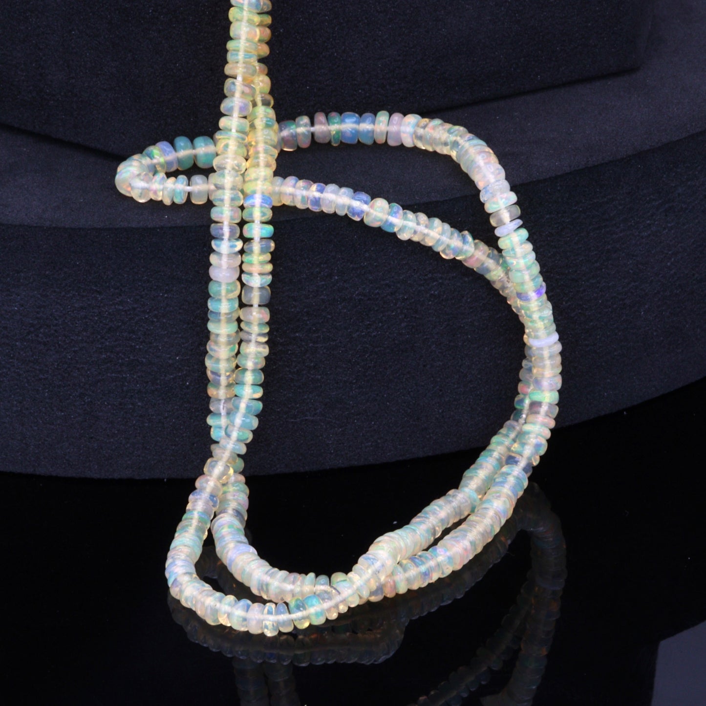 Warm White Ethiopian Opal 3.5mm Smooth Rondelles