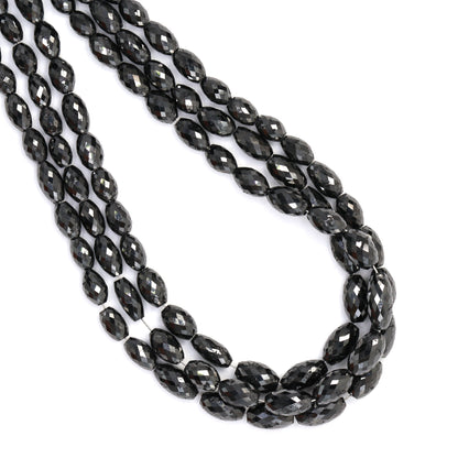 Black Diamond 5x3mm - 9x4mm Faceted Drums Bead Strand