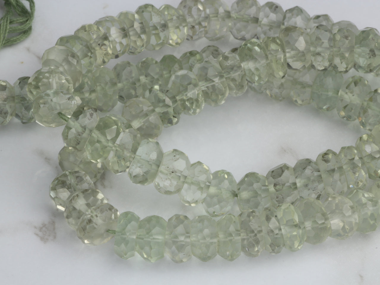 Green Amethyst 6mm Faceted Rondelles