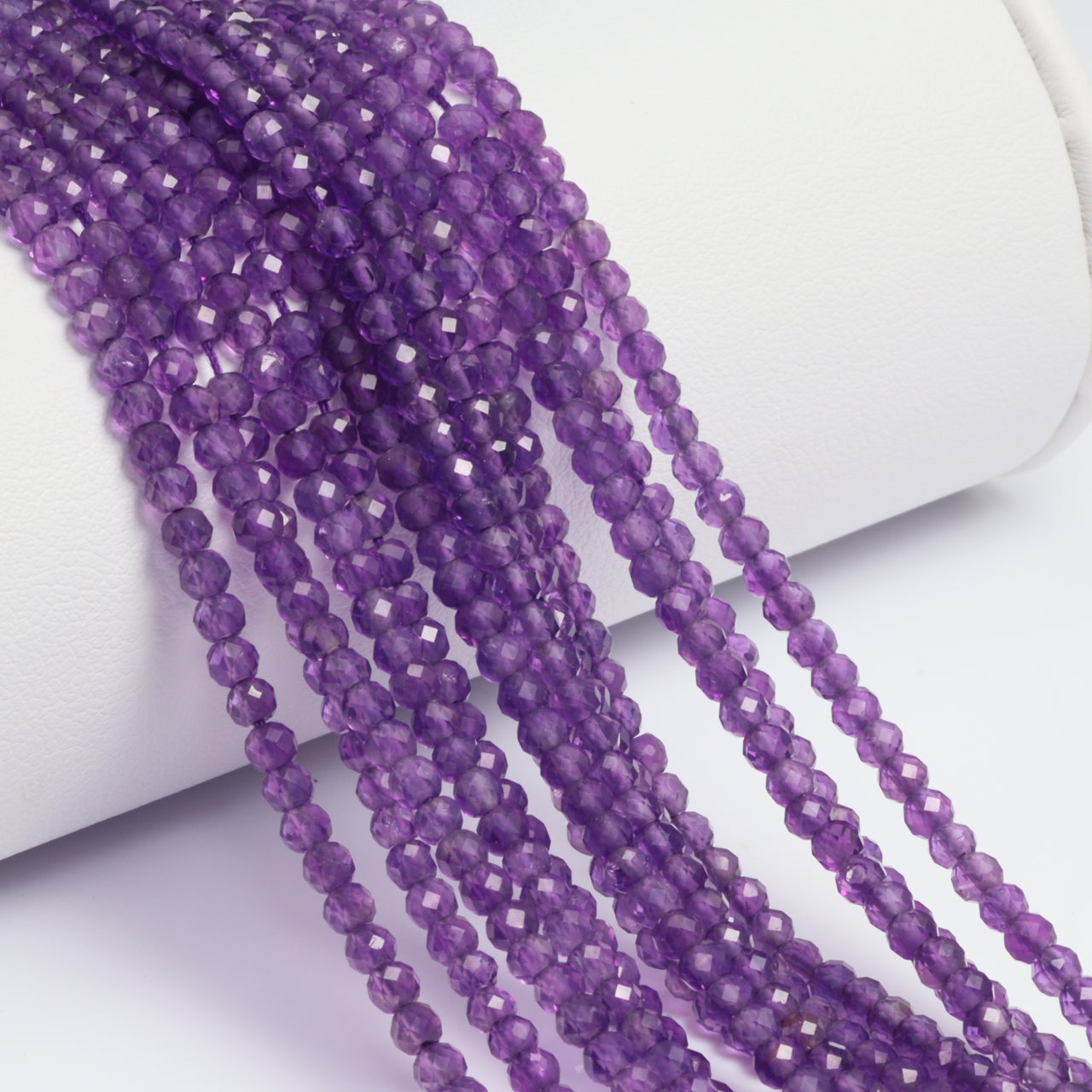 Purple Amethyst 2.5mm Faceted Rondelles