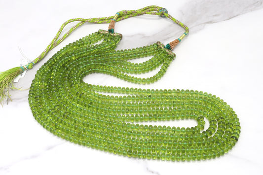 Green Peridot 6mm Smooth Rondelles