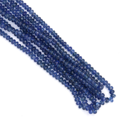 Cornflower Blue Sapphire 2.2mm - 3.5mm Smooth Rondelles Bead Strand