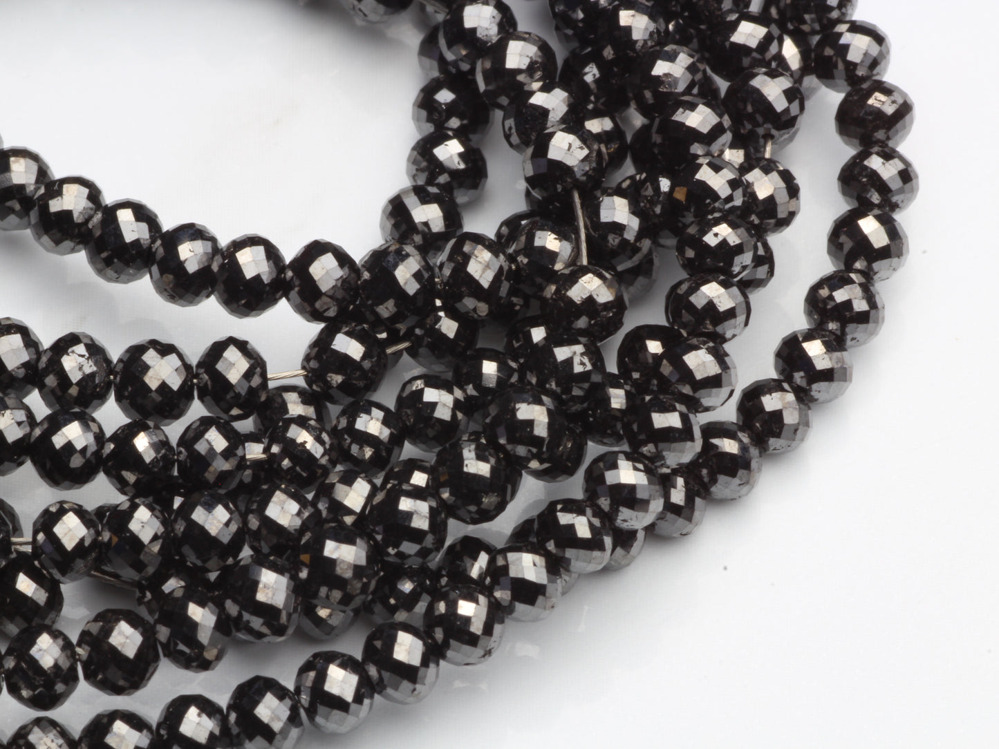 Black Diamond 3.75mm Faceted Rondelles