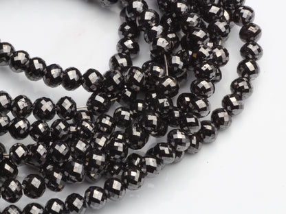Black Diamond 3.75mm Faceted Rondelles