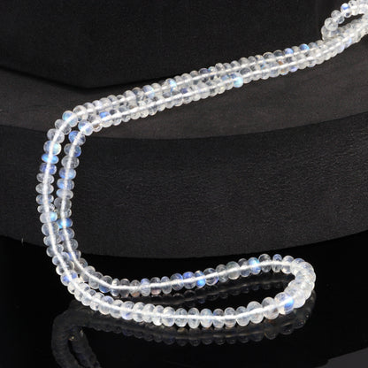 AA Blue Rainbow Moonstone 4.5mm Smooth Rondelles