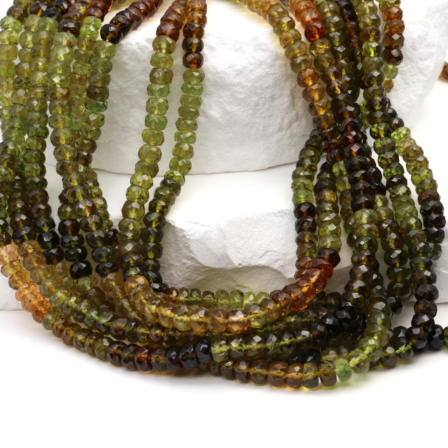 Petro Tourmaline 4mm Faceted Rondelles