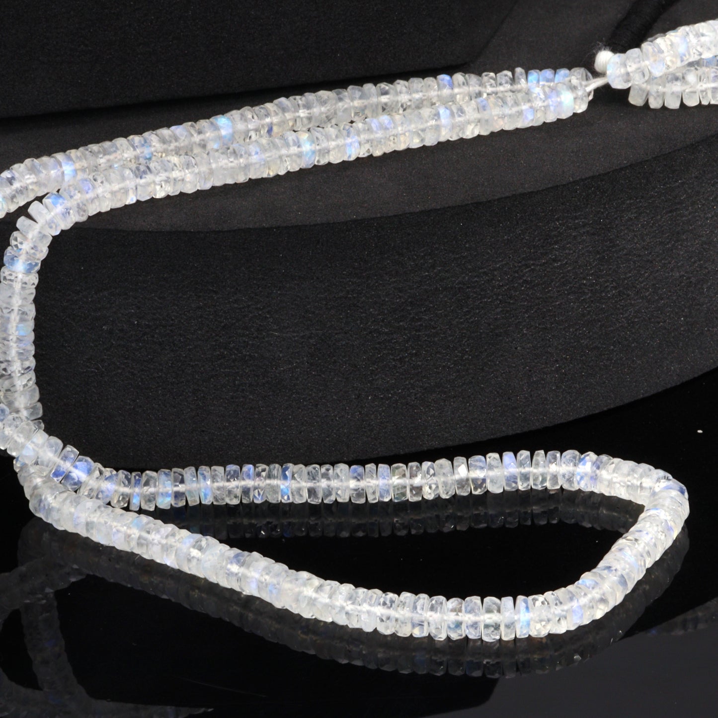 AA Blue Rainbow Moonstone 4mm Faceted Tires