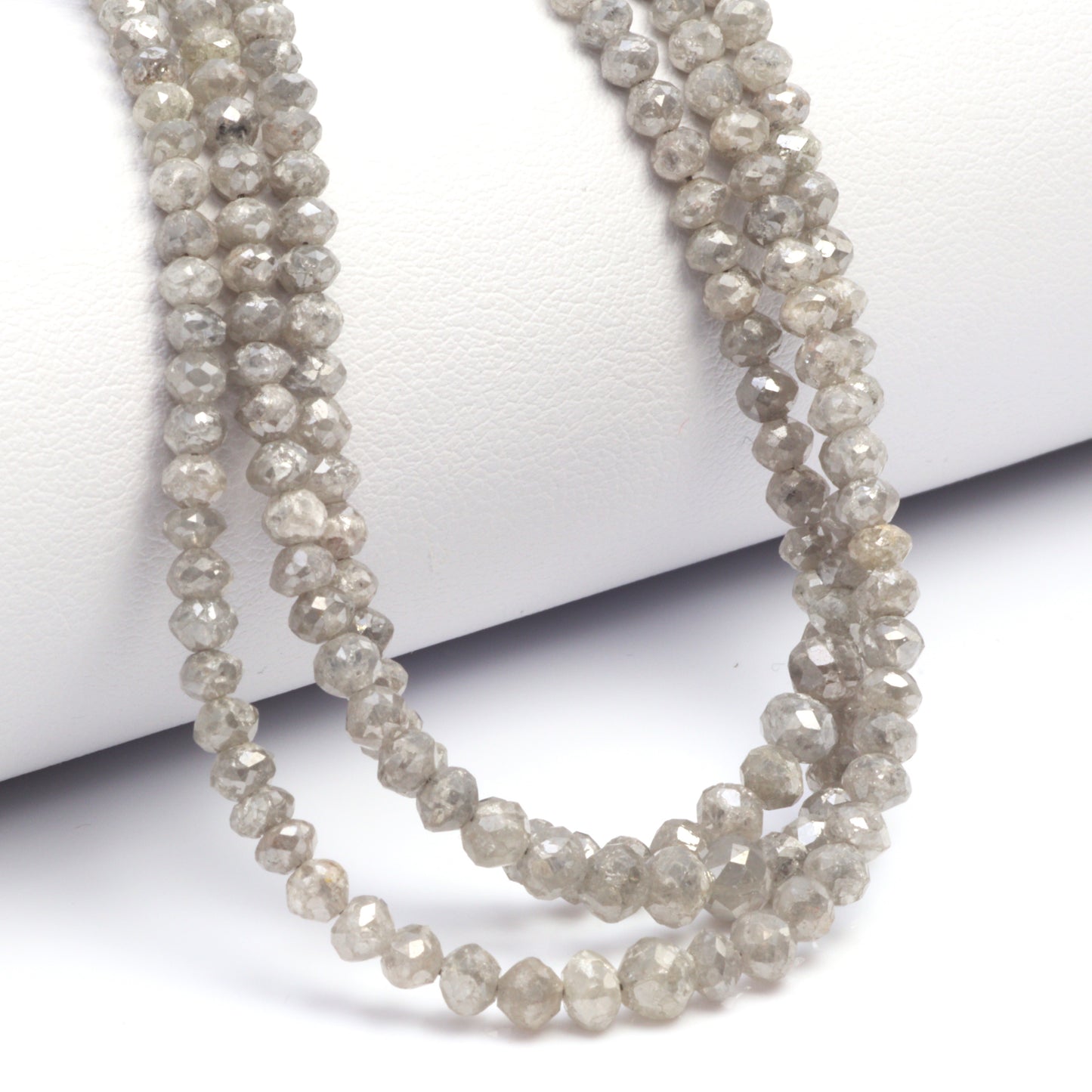 Gray Diamond 2.7mm Faceted Rondelles