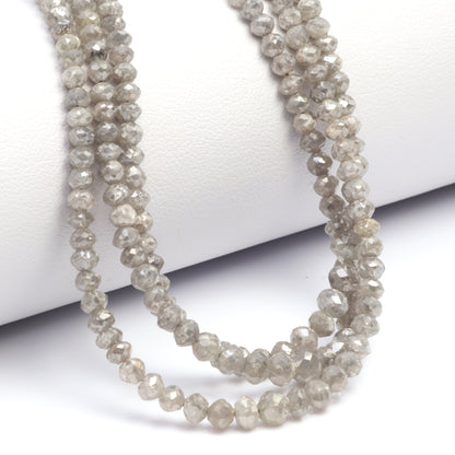 Gray Diamond 2.7mm Faceted Rondelles