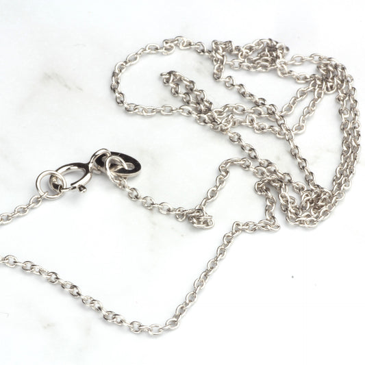 Sterling Silver Chain Necklace Cable Chain 925 Silver Necklace 1.2mm 16"