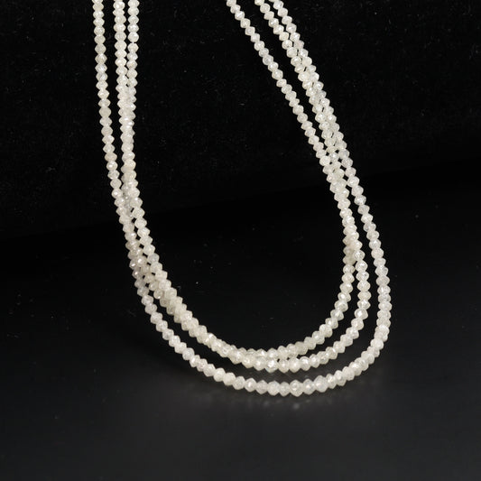 Gray Diamond 1.5mm – 2.5mm Hand Faceted Rondelles Bead Strand