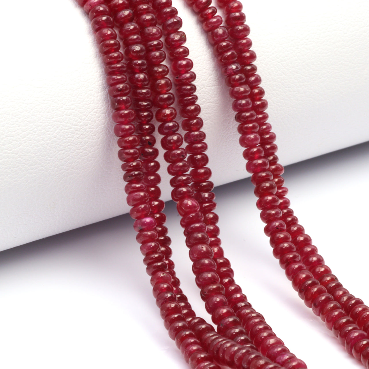 Red Ruby 3mm Smooth Rondelles