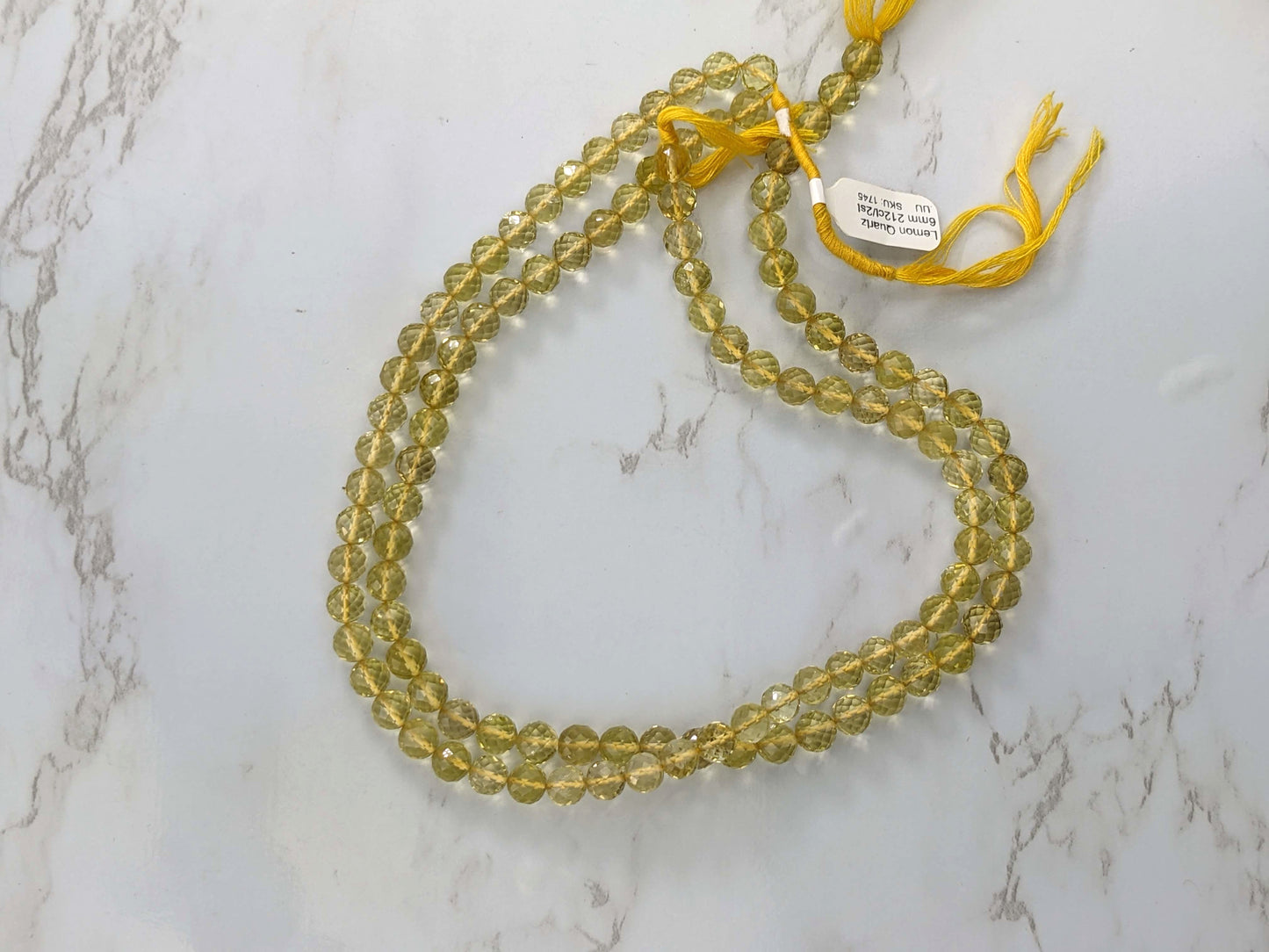 Yellow Lemon Quartz 6mm Faceted Rounds