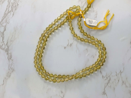 Yellow Lemon Quartz 6mm Faceted Rounds