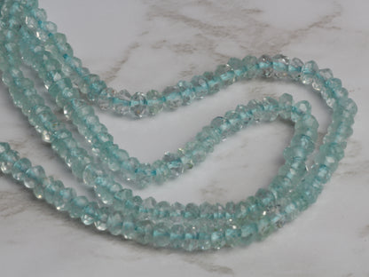 Aquamarine 3mm Faceted Rondelles