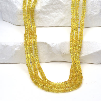 Yellow Sapphire 3mm Smooth Rondelles