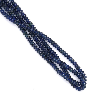 Navy Blue Sapphire 3mm - 3.5mm Smooth Rondelles Bead Strand