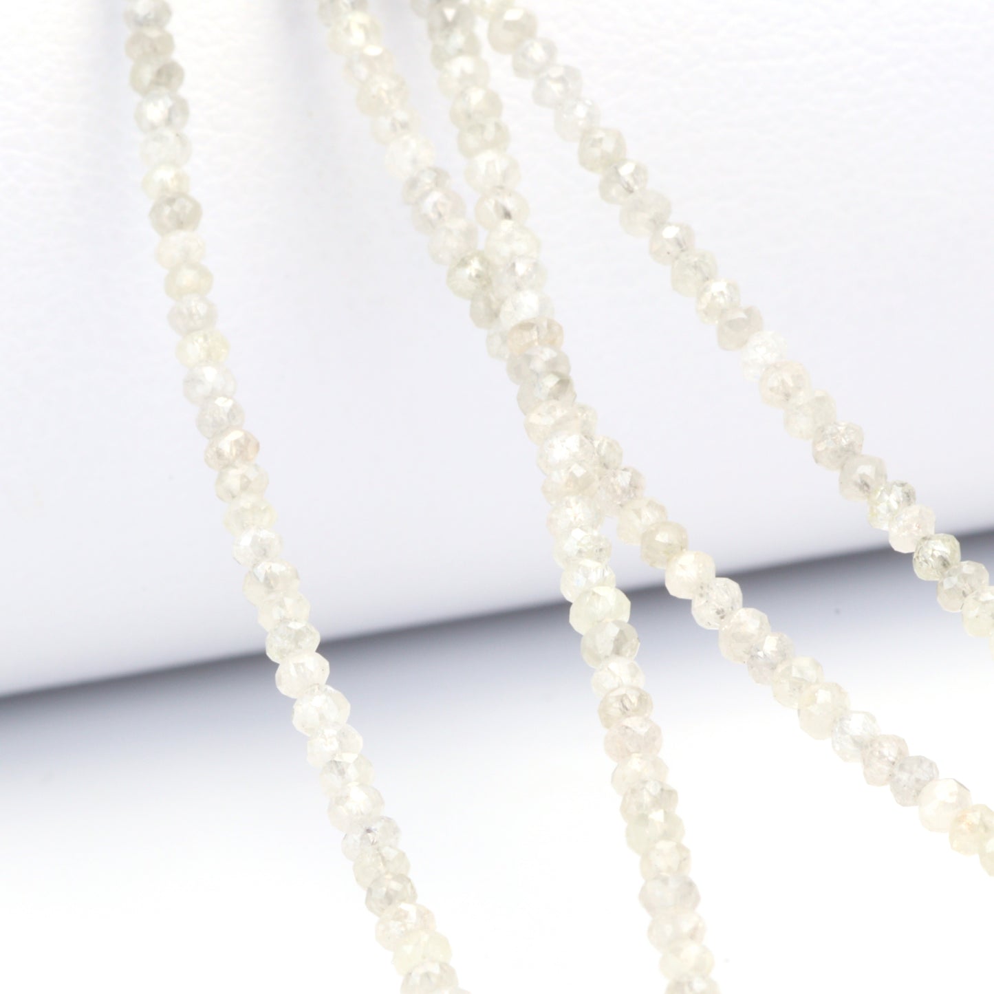 Gray Diamond 1.9mm - 2.2mm Hand Faceted Rondelles Bead Strand