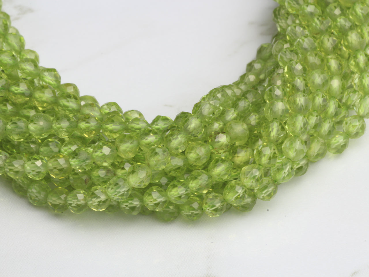 Green Peridot 3mm Faceted Rounds