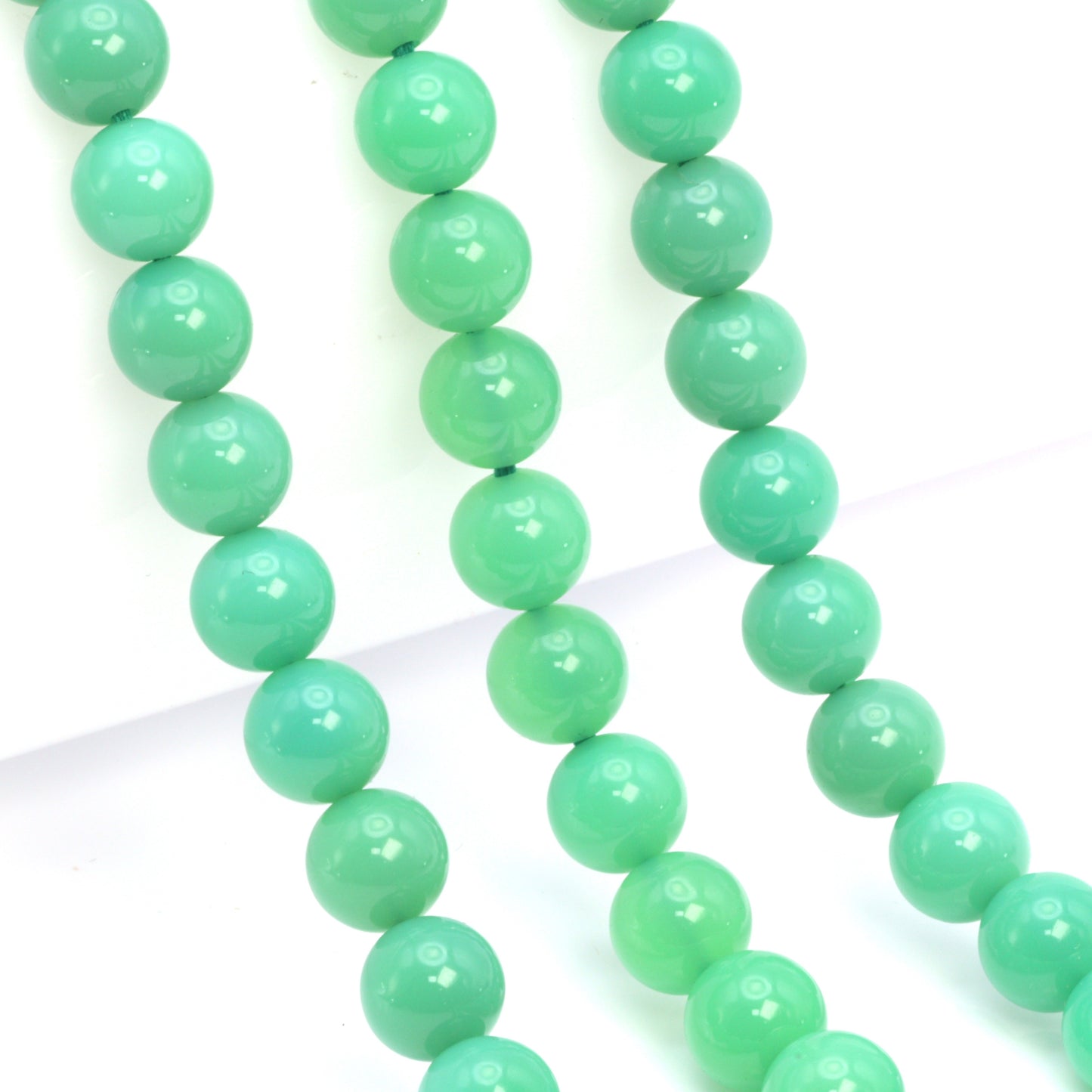 Apple Green Chrysoprase 7mm Smooth Rounds