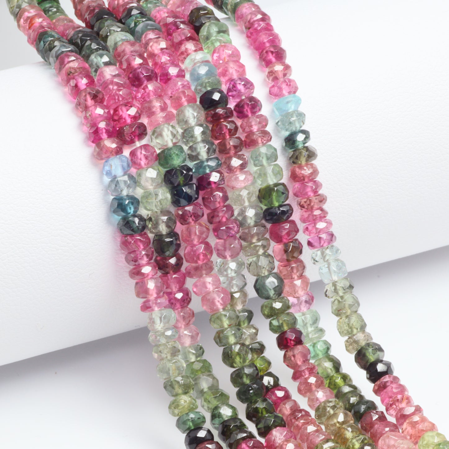 Watermelon Tourmaline 4mm Faceted Rondelles