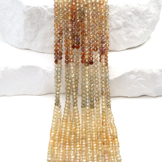 Ombre Brown Zircon 2.5mm Faceted Rounds