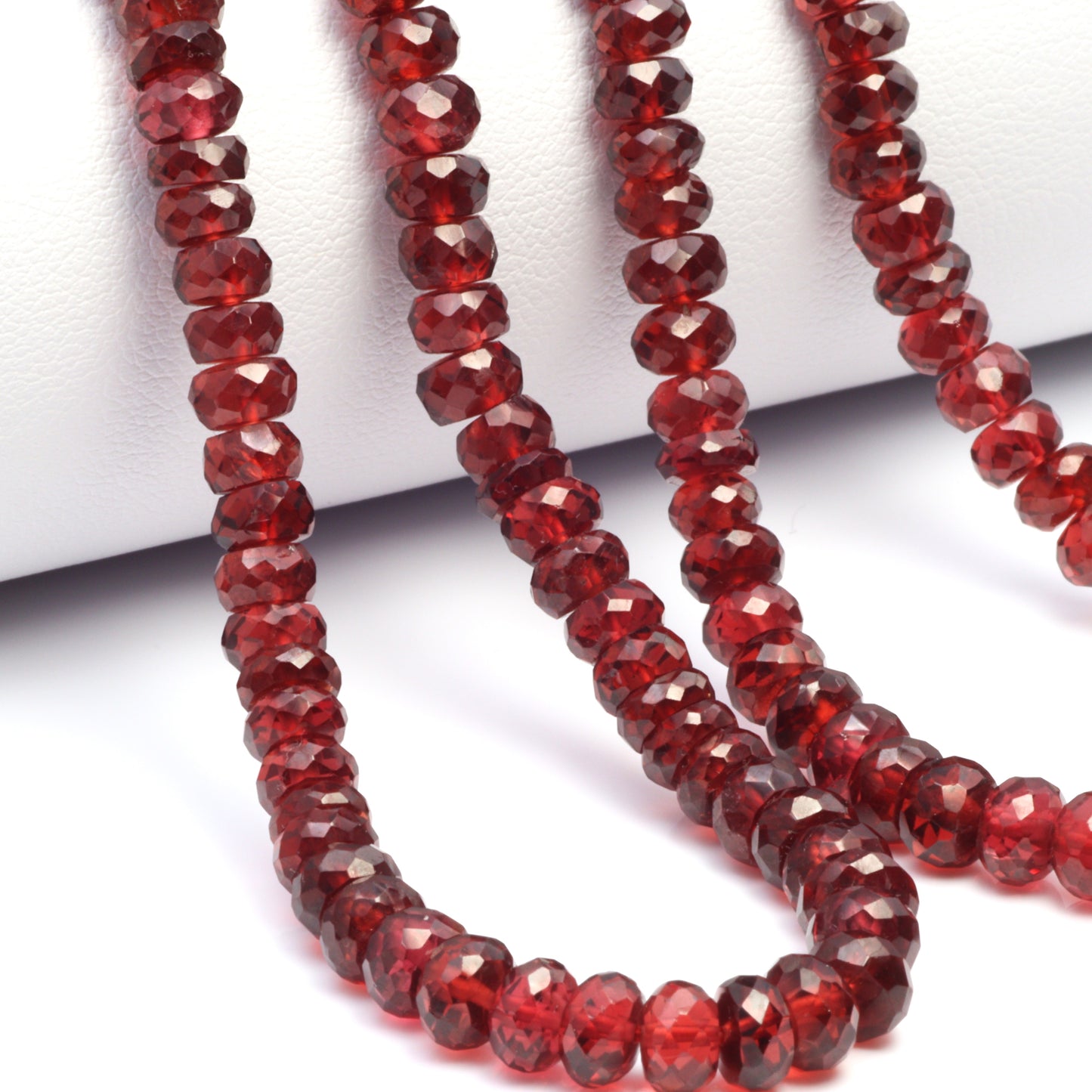 Red Garnet 4.5mm Faceted Rondelles
