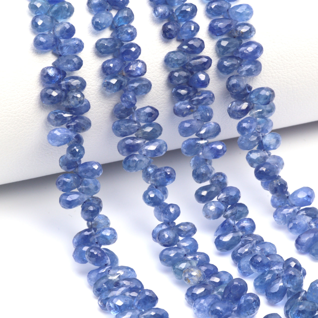 Cornflower Blue Sapphire 2x4mm Faceted Teardrop Briolettes