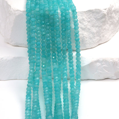 Blue Amazonite 3.5mm Faceted Rondelles Bead Strand
