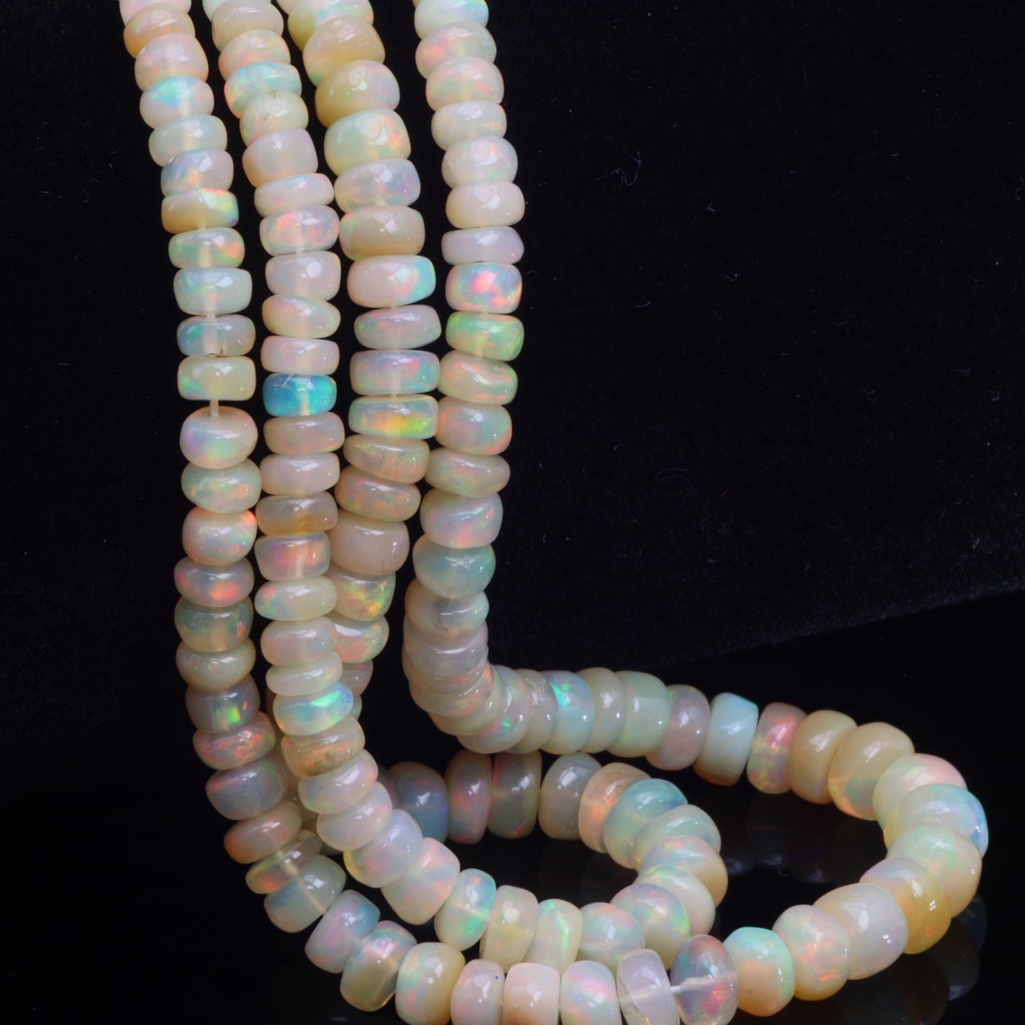 Yellow Ethiopian Opal 3mm Smooth Rondelles