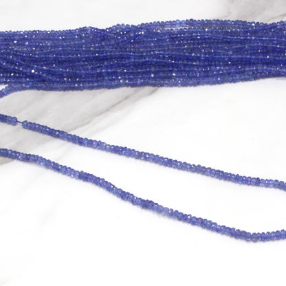 Blue Tanzanite 3mm Faceted Rondelles