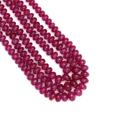 Pink Sapphire 4mm - 6mm Smooth Rondelles Bead Strand
