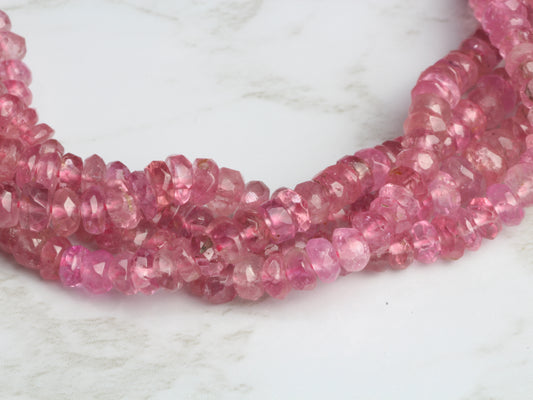 Light Pink Tourmaline 3.5mm Faceted Rondelles