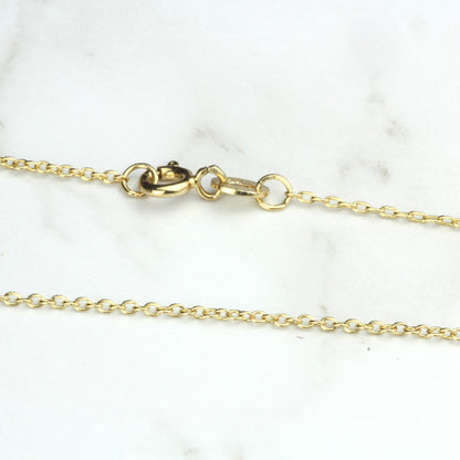 Sterling Silver Vermeil Chain Necklace Cable Chain 925 Silver Necklace with Gold Plating 1.2mm 24"