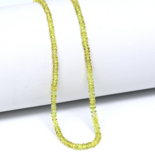Yellow Sapphire 2mm – 3mm Smooth Rondelles Bead Strand