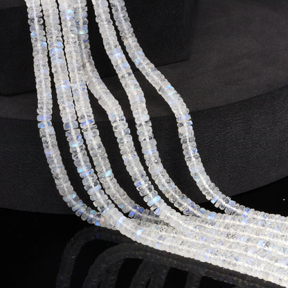 AA Blue Rainbow Moonstone 4mm Faceted Tires