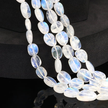 AA Blue Rainbow Moonstone 12x10mm Smooth Nuggets