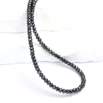 Gunmetal Hematite 4mm Faceted Rondelles Bead Strand