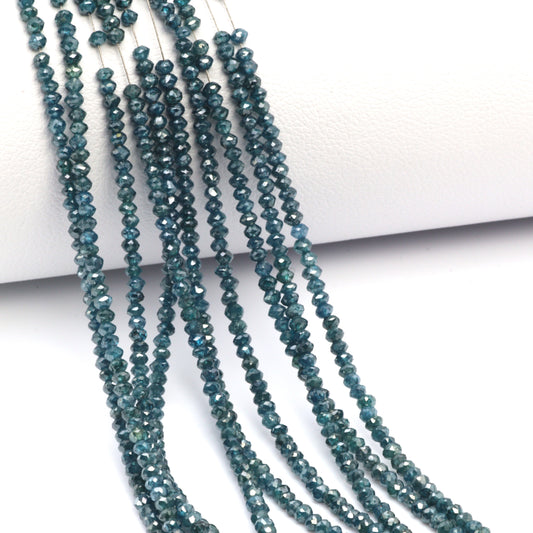 Blue Diamond 2mm Faceted Rondelles